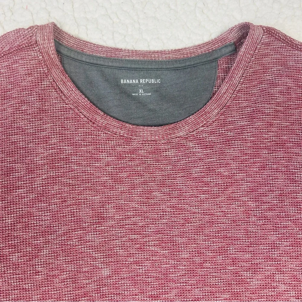 Banana Republic Thermal Shirt Men's XL Heather Gray Red Set of 2 Long Sleeve